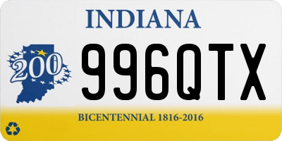 IN license plate 996QTX