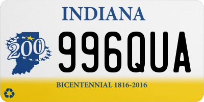 IN license plate 996QUA
