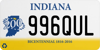 IN license plate 996QUL