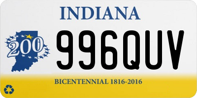 IN license plate 996QUV