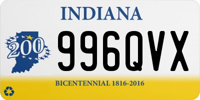 IN license plate 996QVX