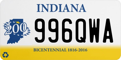 IN license plate 996QWA