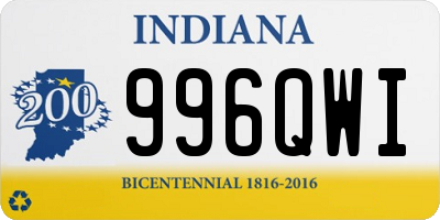 IN license plate 996QWI