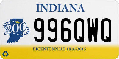 IN license plate 996QWQ