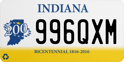 IN license plate 996QXM