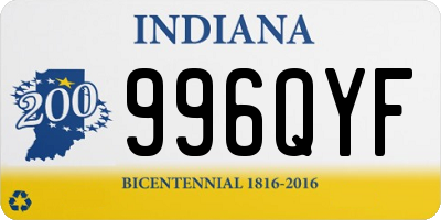 IN license plate 996QYF