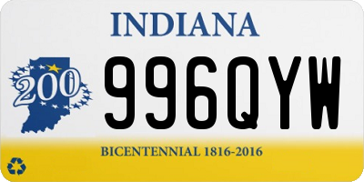 IN license plate 996QYW