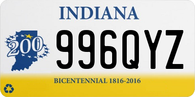 IN license plate 996QYZ