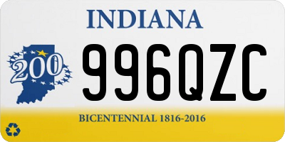 IN license plate 996QZC