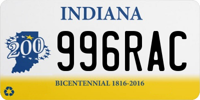 IN license plate 996RAC