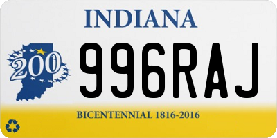 IN license plate 996RAJ