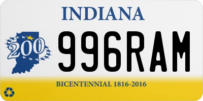 IN license plate 996RAM