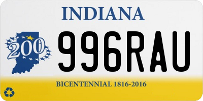 IN license plate 996RAU