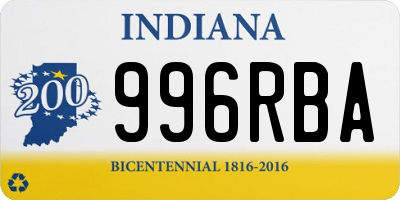 IN license plate 996RBA