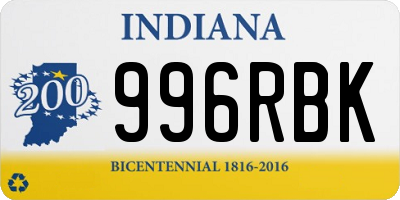 IN license plate 996RBK