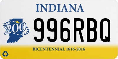 IN license plate 996RBQ