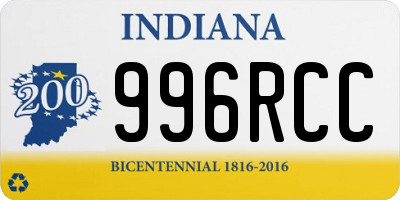 IN license plate 996RCC