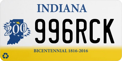 IN license plate 996RCK