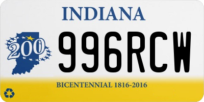 IN license plate 996RCW