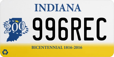 IN license plate 996REC