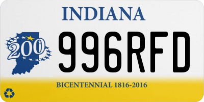 IN license plate 996RFD