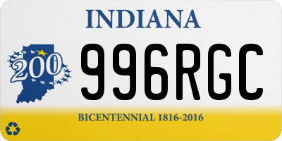 IN license plate 996RGC