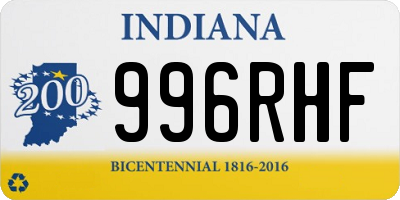 IN license plate 996RHF
