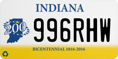 IN license plate 996RHW