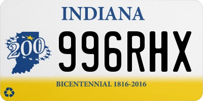 IN license plate 996RHX