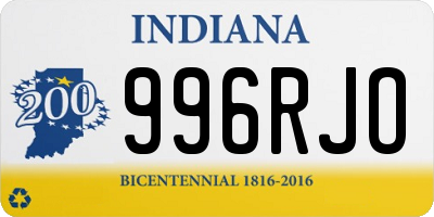 IN license plate 996RJO