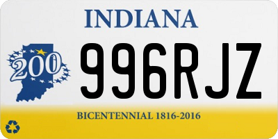 IN license plate 996RJZ