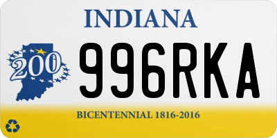 IN license plate 996RKA