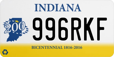 IN license plate 996RKF