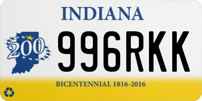 IN license plate 996RKK