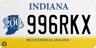 IN license plate 996RKX