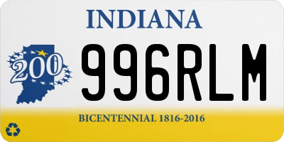 IN license plate 996RLM