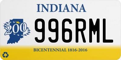 IN license plate 996RML