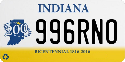 IN license plate 996RNO