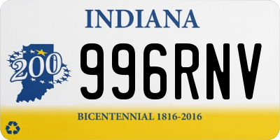 IN license plate 996RNV