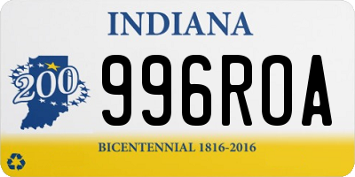 IN license plate 996ROA