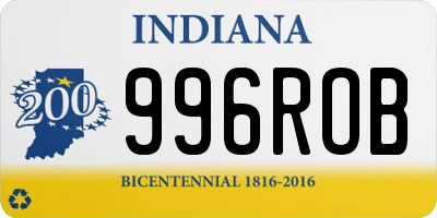 IN license plate 996ROB