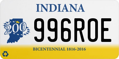 IN license plate 996ROE