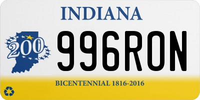 IN license plate 996RON