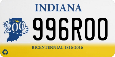 IN license plate 996ROO