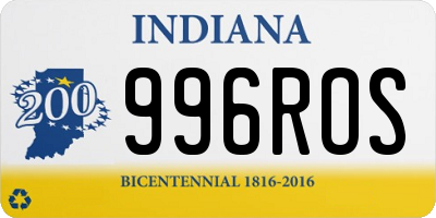 IN license plate 996ROS