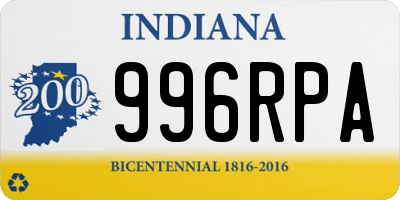 IN license plate 996RPA