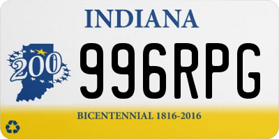 IN license plate 996RPG