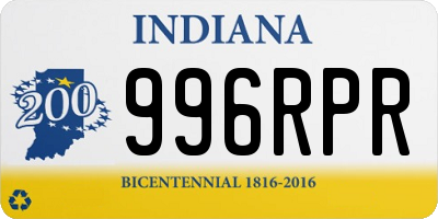 IN license plate 996RPR