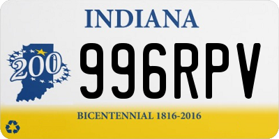 IN license plate 996RPV