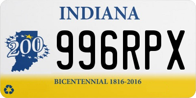 IN license plate 996RPX